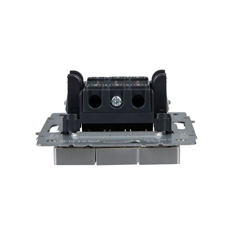 BRITE Выключатель 3-клавишный 10А ВС10-3-0-БрА алюминий IEK