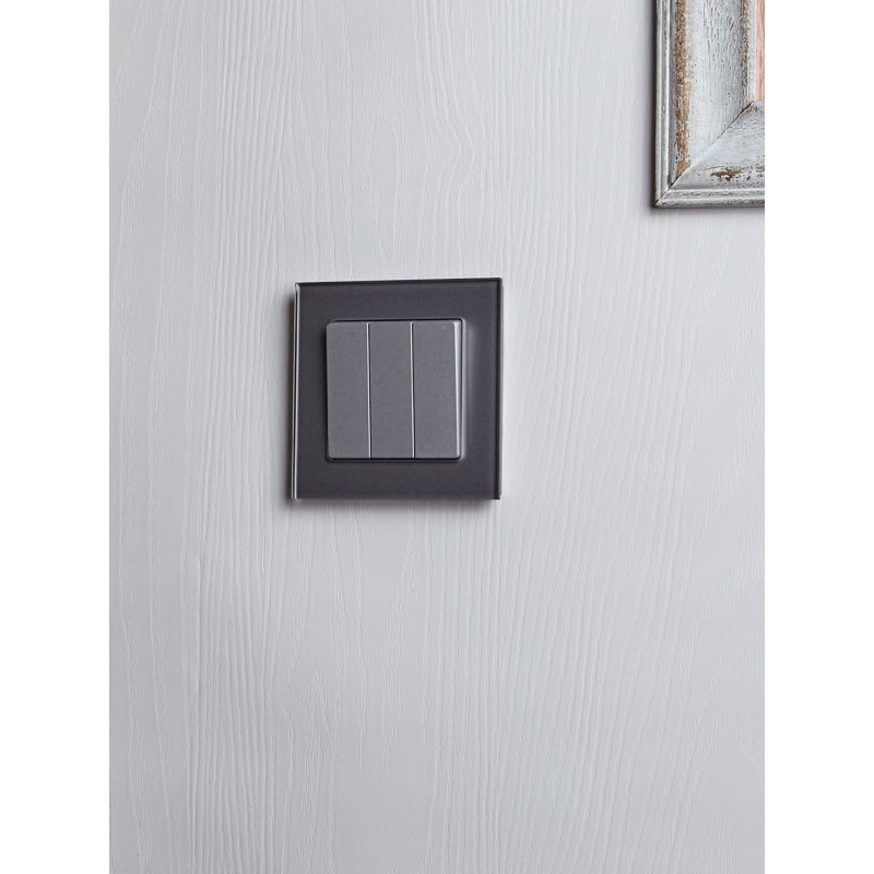 BRITE Выключатель 3-клавишный 10А ВС10-3-0-БрА алюминий IEK