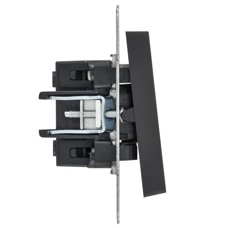 BRITE Выключатель 1-клавишный с индикацией 10А ВС10-1-1-БрГ графит IEK