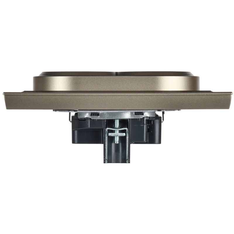 BRITE Розетка 2-местная с заземлением без защитных шторок 16А в сборе РС12-3-БрШ шампань IEK