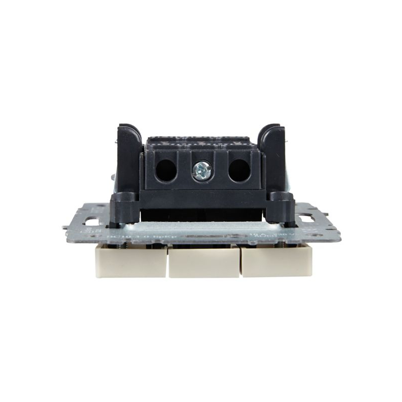 BRITE Выключатель 3-клавишный 10А ВС10-3-0-БрКр бежевый IEK