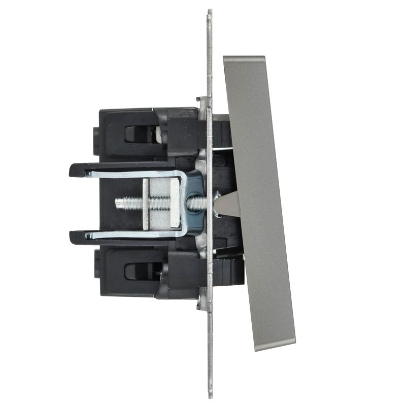 BRITE Выключатель 1-клавишный с индикацией 10А ВС10-1-1-БрС сталь IEK