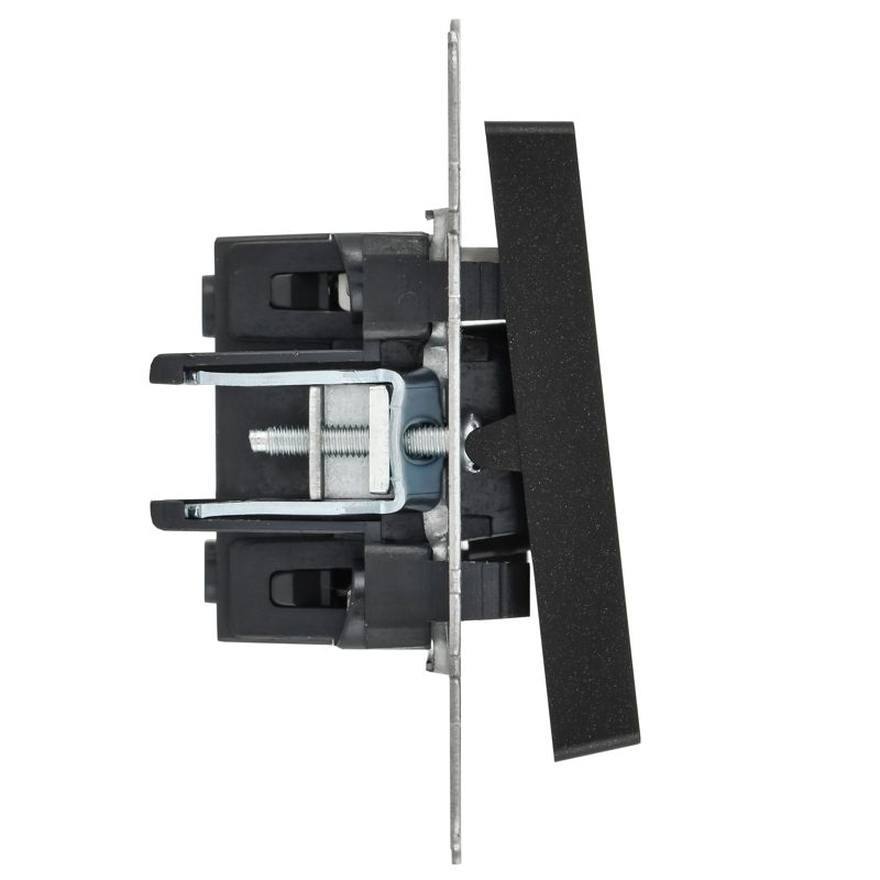 BRITE Выключатель 1-клавишный с индикацией 10А ВС10-1-1-БрЧ черный IEK