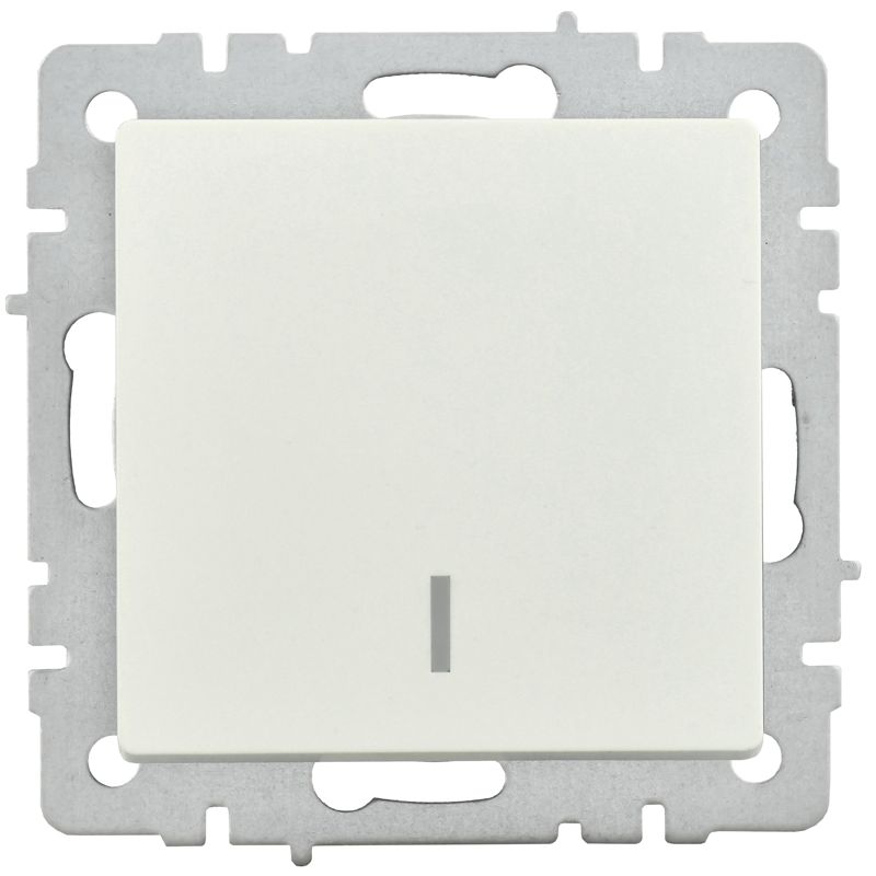 BRITE Выключатель 1-клавишный с индикацией 10А ВС10-1-1-БрЖ жемчуг IEK