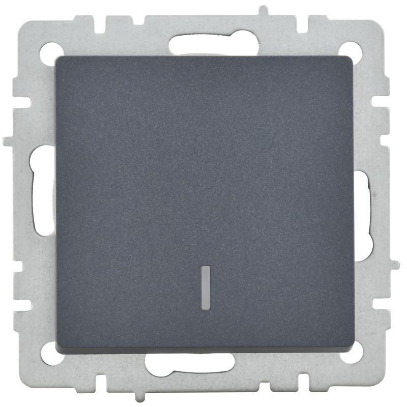 BRITE Выключатель 1-клавишный с индикацией 10А ВС10-1-1-БрМ маренго IEK