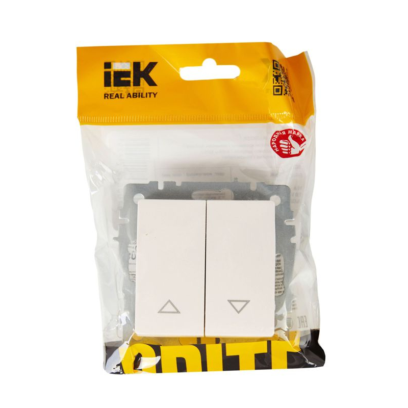 BRITE Выключатель жалюзи 10А ВС10-1-5-БрЖ жемчуг IEK