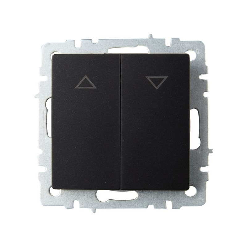 BRITE Выключатель жалюзи 10А ВС10-1-5-БрЧ черный IEK