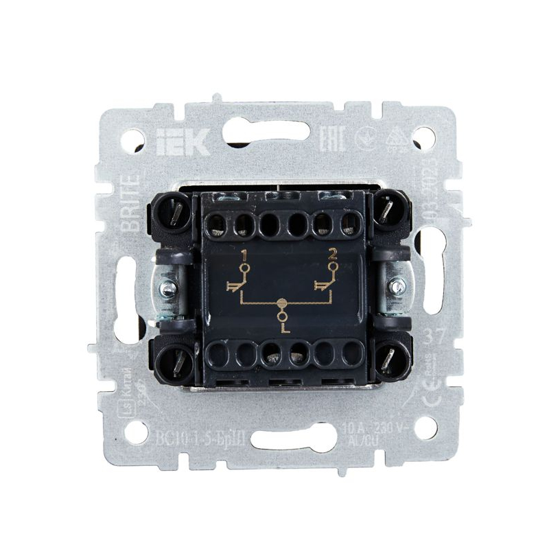 BRITE Выключатель жалюзи 10А ВС10-1-5-БрШ шампань IEK