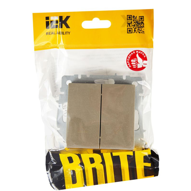 BRITE Выключатель жалюзи 10А ВС10-1-5-БрШ шампань IEK