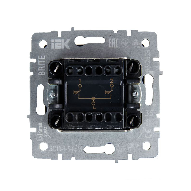 BRITE Выключатель жалюзи 10А ВС10-1-5-БрМ маренго IEK