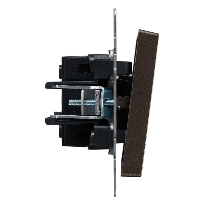 BRITE Выключатель 1-клавишный самовозвратный 10А ВС10-1-4-БрТБ темная бронза IEK