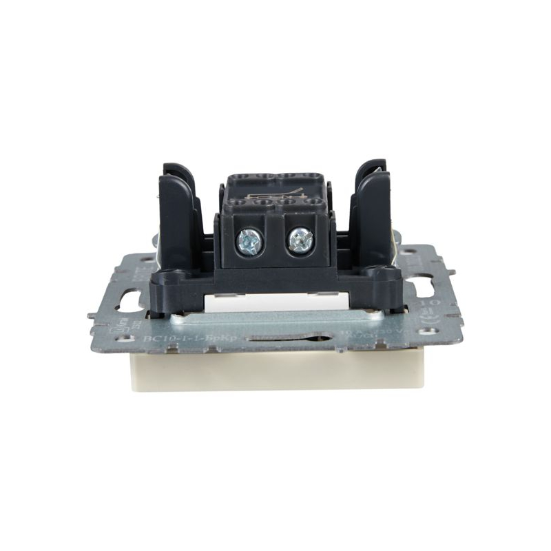 BRITE Выключатель 1-клавишный с индикацией 10А ВС10-1-1-БрКр бежевый IEK