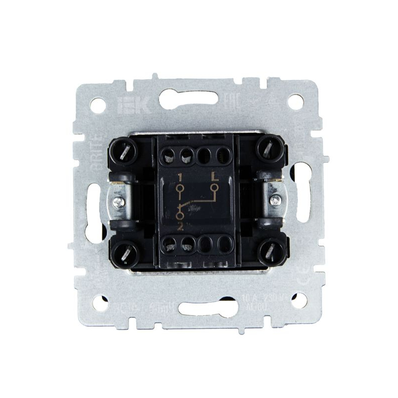 BRITE Выключатель 1-клавишный проходной 10А ВС10-1-6-БрЧ черный IEK