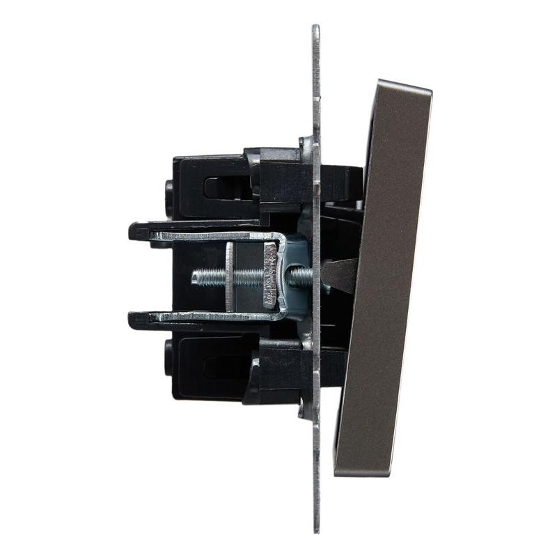 BRITE Выключатель 1-клавишный проходной 10А ВС10-1-6-БрС сталь IEK