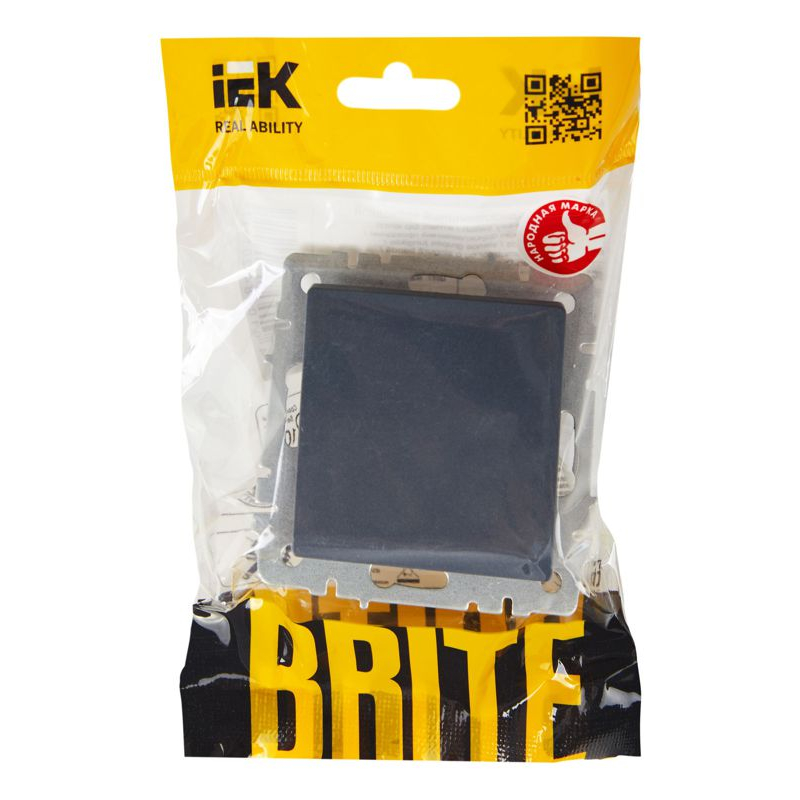 BRITE Выключатель 1-клавишный проходной 10А ВС10-1-6-БрМ маренго IEK