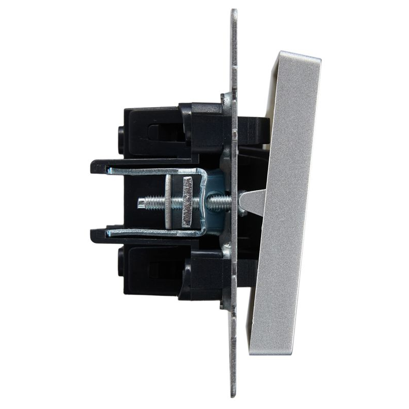 BRITE Выключатель 1-клавишный проходной 10А ВС10-1-6-БрА алюминий IEK