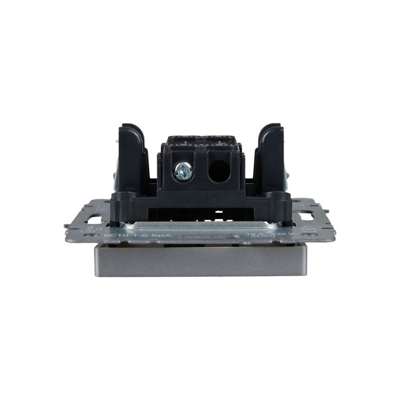 BRITE Выключатель 1-клавишный проходной 10А ВС10-1-6-БрА алюминий IEK