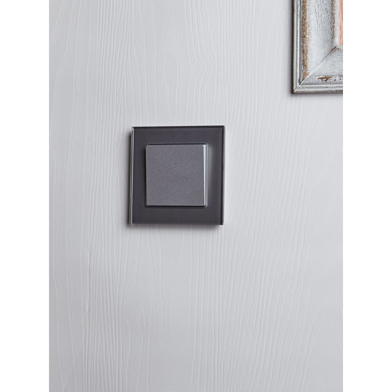 BRITE Выключатель 1-клавишный проходной 10А ВС10-1-6-БрА алюминий IEK