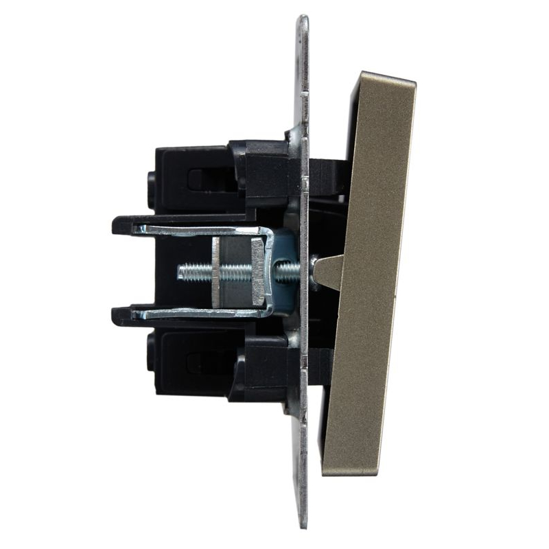 BRITE Выключатель 1-клавишный проходной 10А ВС10-1-6-БрШ шампань IEK