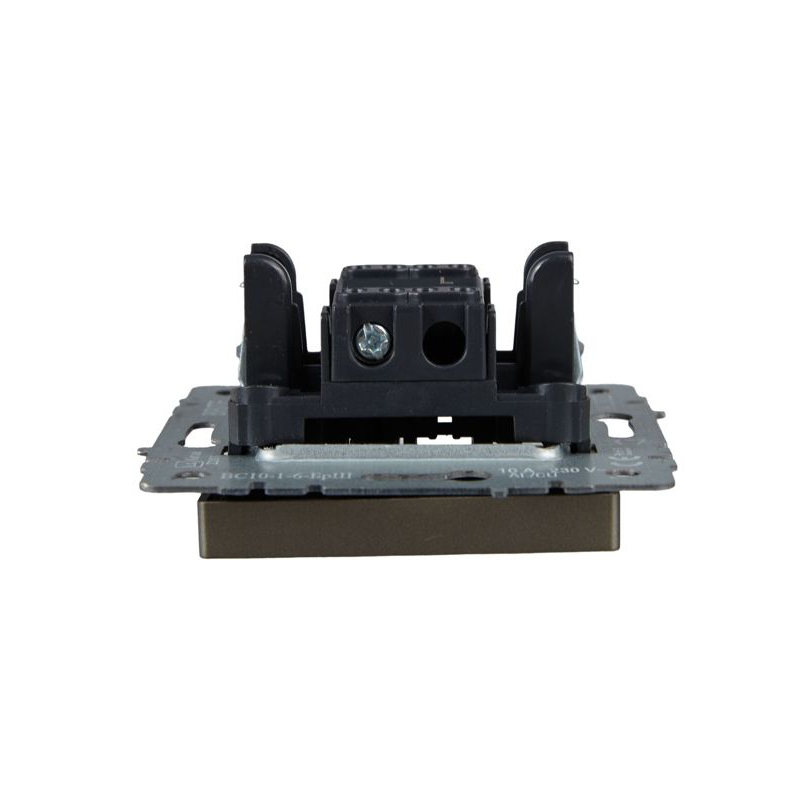 BRITE Выключатель 1-клавишный проходной 10А ВС10-1-6-БрШ шампань IEK