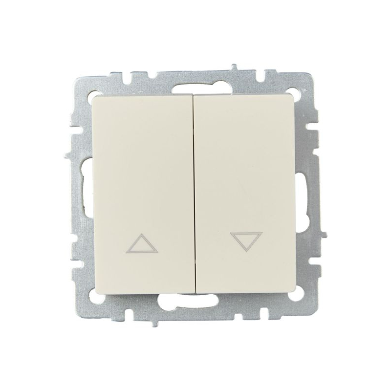 BRITE Выключатель жалюзи 10А ВС10-1-5-БрКр бежевый IEK