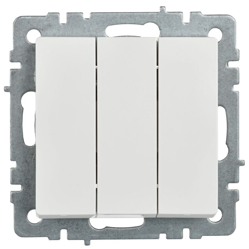 BRITE Выключатель 3-клавишный 10А ВС10-3-0-БрБ белый IEK