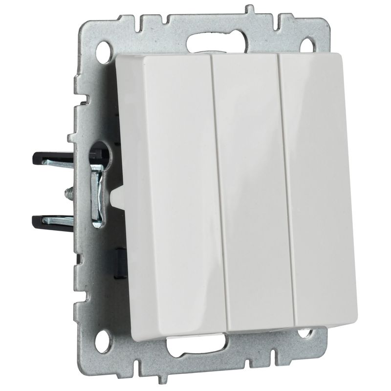 BRITE Выключатель 3-клавишный 10А ВС10-3-0-БрБ белый IEK