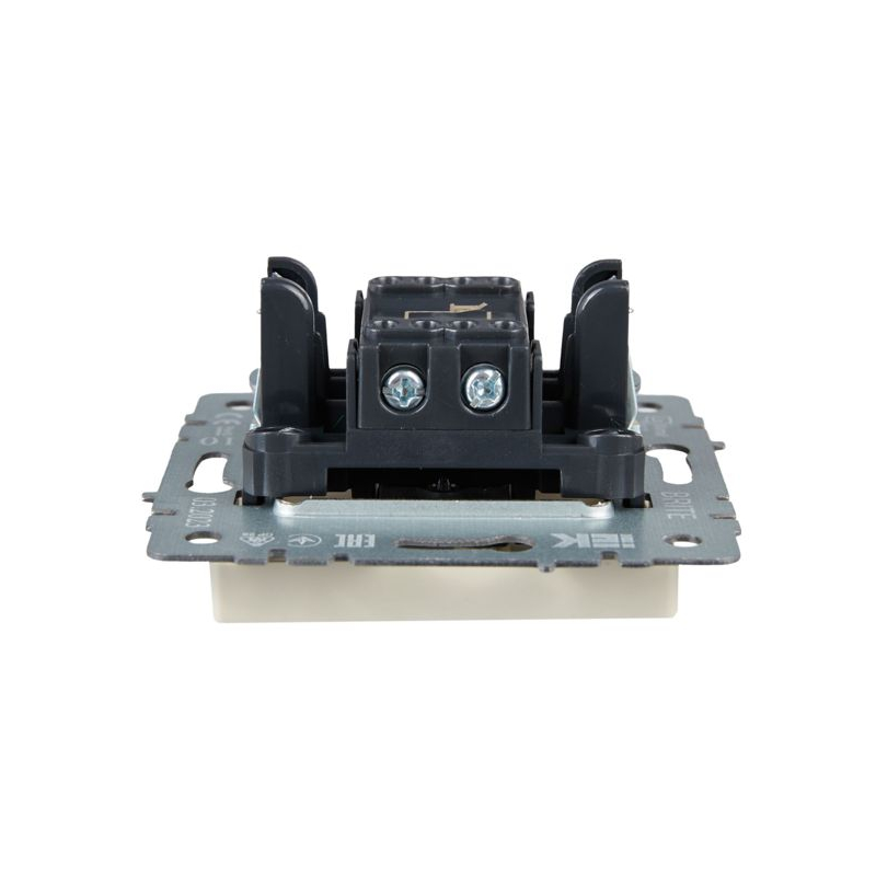 BRITE Выключатель 1-клавишный самовозвратный 10А ВС10-1-4-БрКр бежевый IEK