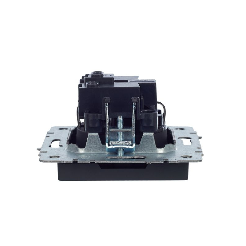 BRITE Розетка 1-местная с заземлением с защитными шторками 16А РС14-1-0-БрГ графит IEK