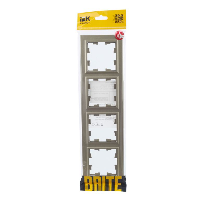 BRITE Рамка 4-местная РУ-4-БрШ шампань IEK