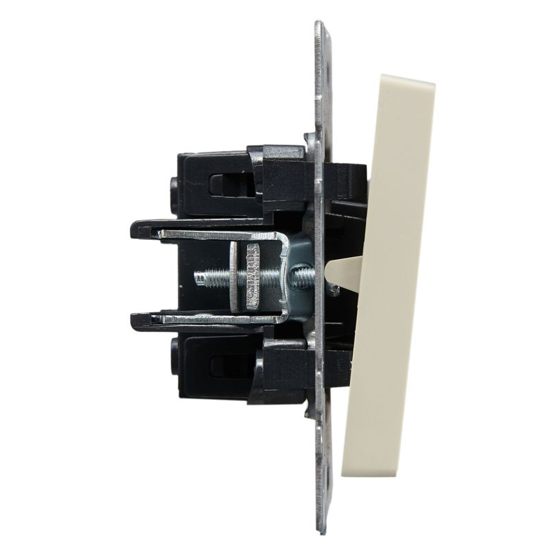 BRITE Выключатель 1-клавишный проходной 10А ВС10-1-6-БрКр бежевый IEK