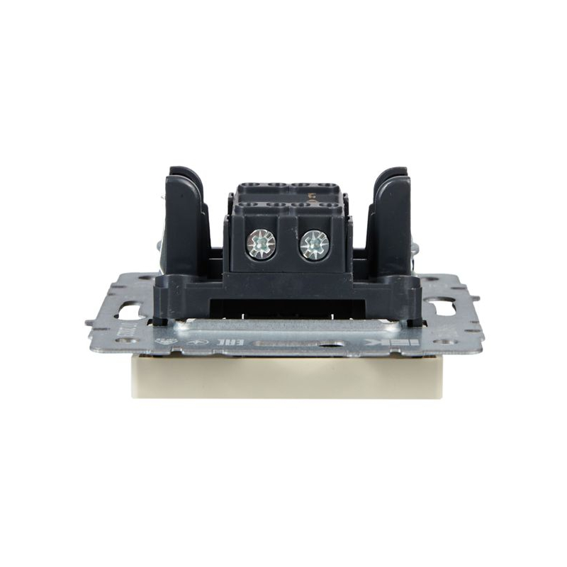 BRITE Выключатель 1-клавишный проходной 10А ВС10-1-6-БрКр бежевый IEK