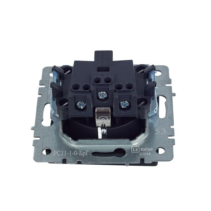 BRITE Розетка 1-местная с заземлением без защитных шторок 16А РС11-1-0-БрГ графит IEK