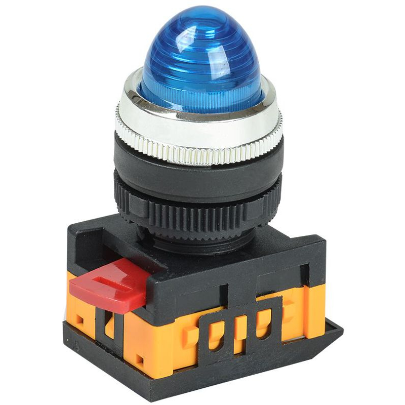 Лампа AL-22 сигнальная d=22мм синий неон/240В цилиндр IEK