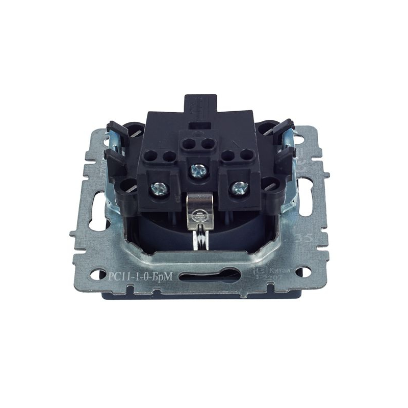 BRITE Розетка 1-местная с заземлением без защитных шторок 16А РС11-1-0-БрМ маренго IEK