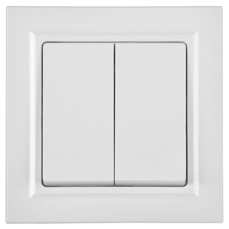 BRITE Выключатель 2-клавишный 10А в сборе ВСР10-2-0-БрБ белый IEK