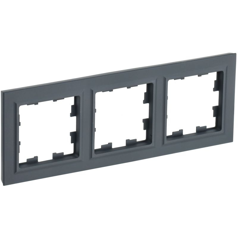 BRITE Рамка 3-местная РУ-3-БрГ графит IEK
