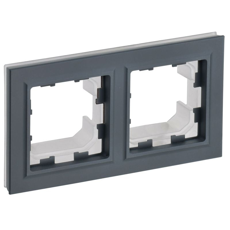 BRITE Рамка 2-местная IP44 РУ-2-БрГ-44 графит IEK