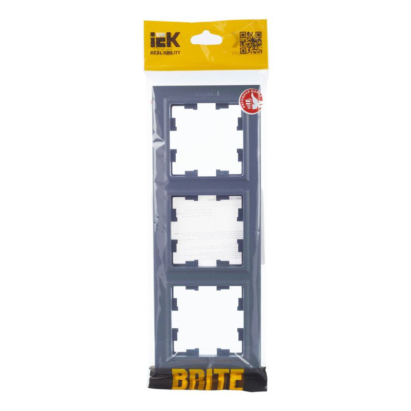 BRITE Рамка 3-местная РУ-3-БрМ маренго IEK