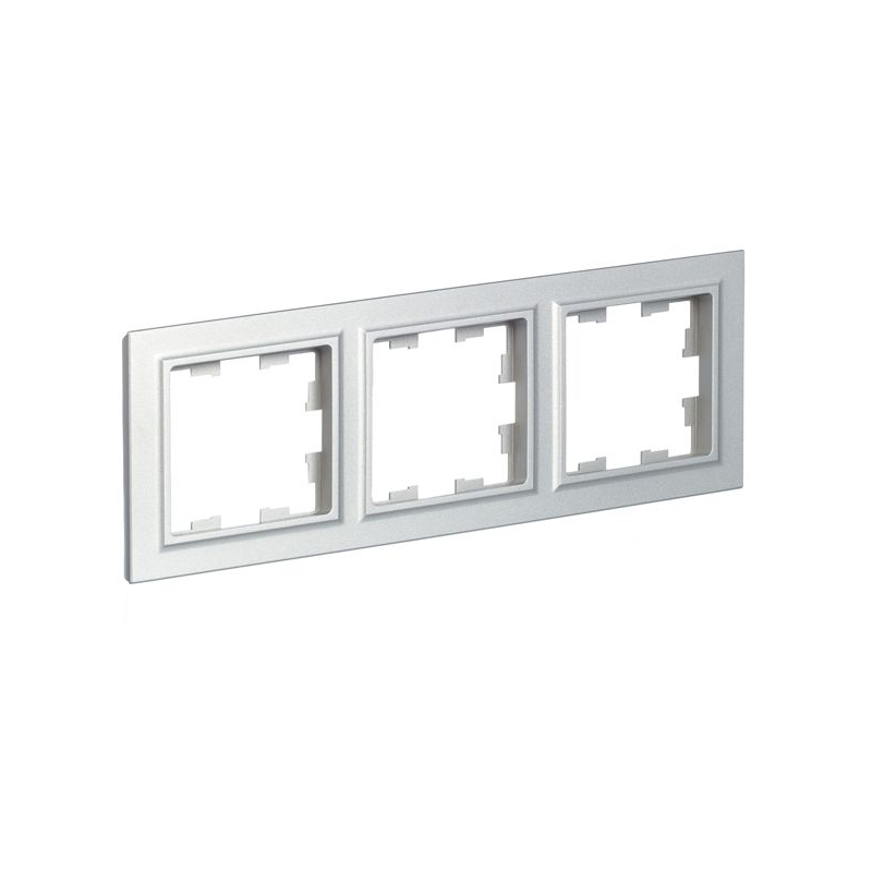 BRITE Рамка 3-местная РУ-3-БрА алюминий IEK