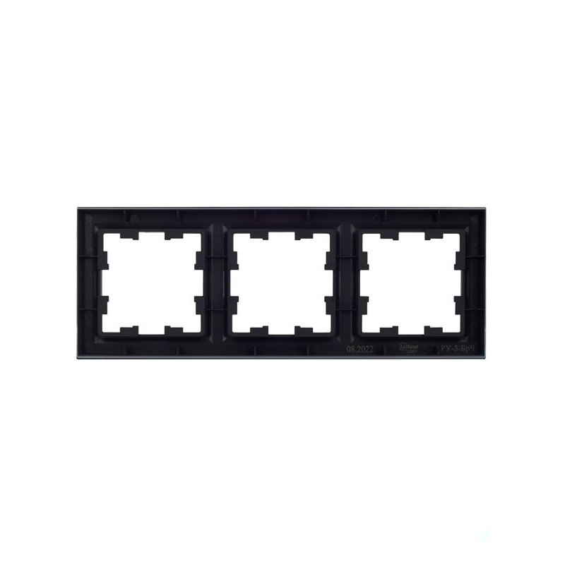 BRITE Рамка 3-местная РУ-3-БрЧ черный IEK