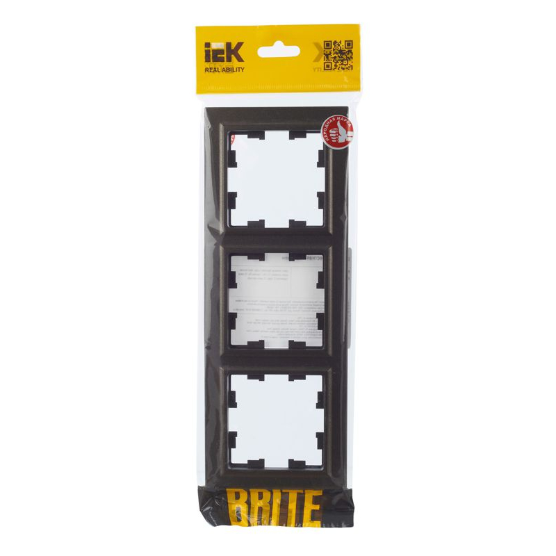 BRITE Рамка 3-местная РУ-3-БрТБ темная бронза IEK