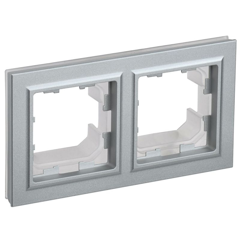 BRITE Рамка 2-местная IP44 РУ-2-БрА-44 алюминий IEK