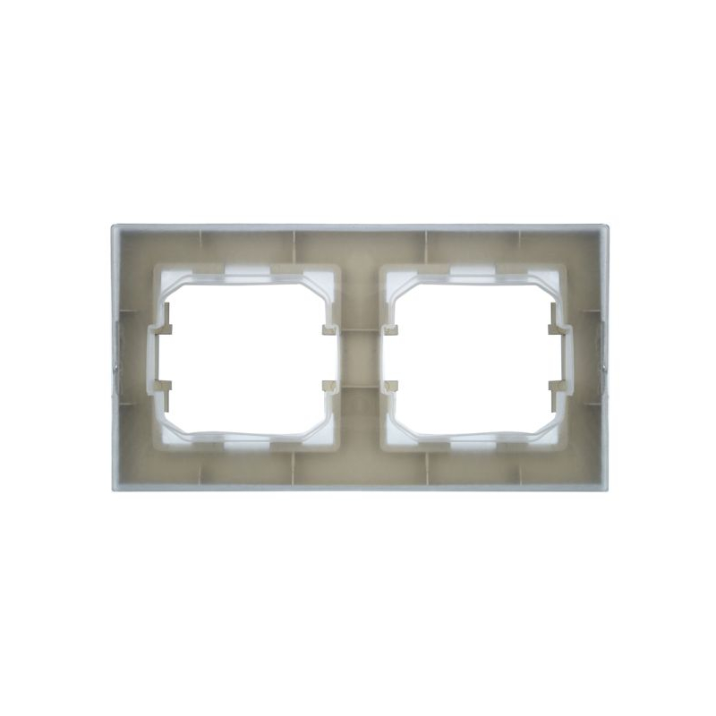 BRITE Рамка 2-местная IP44 РУ-2-БрА-44 алюминий IEK