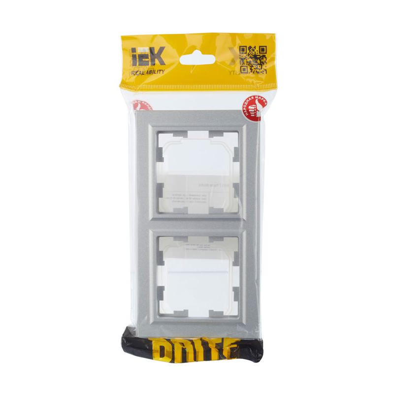 BRITE Рамка 2-местная IP44 РУ-2-БрА-44 алюминий IEK