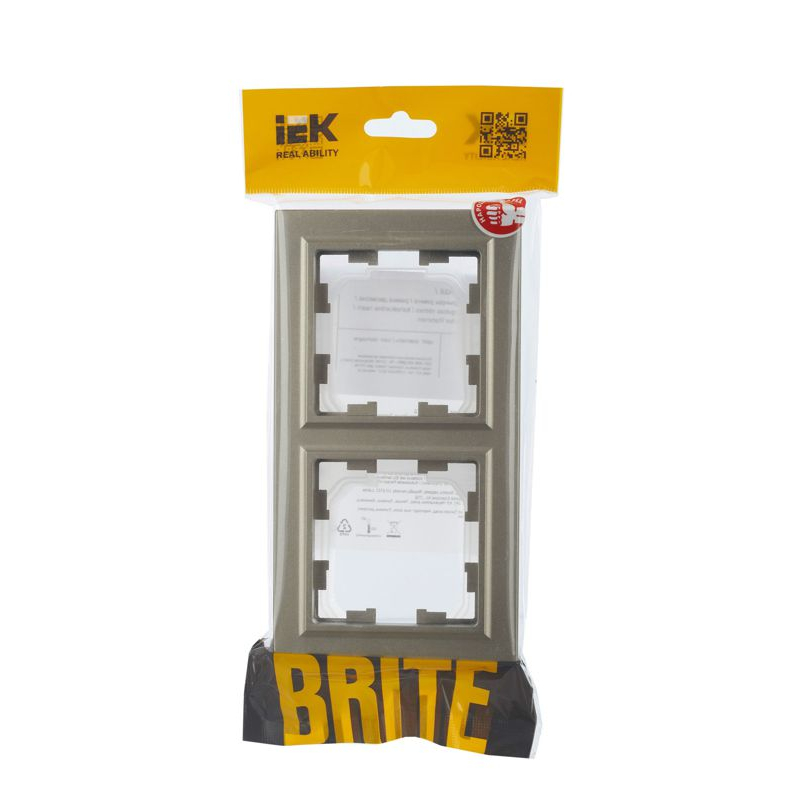 BRITE Рамка 2-местная IP44 РУ-2-БрШ-44 шампань IEK