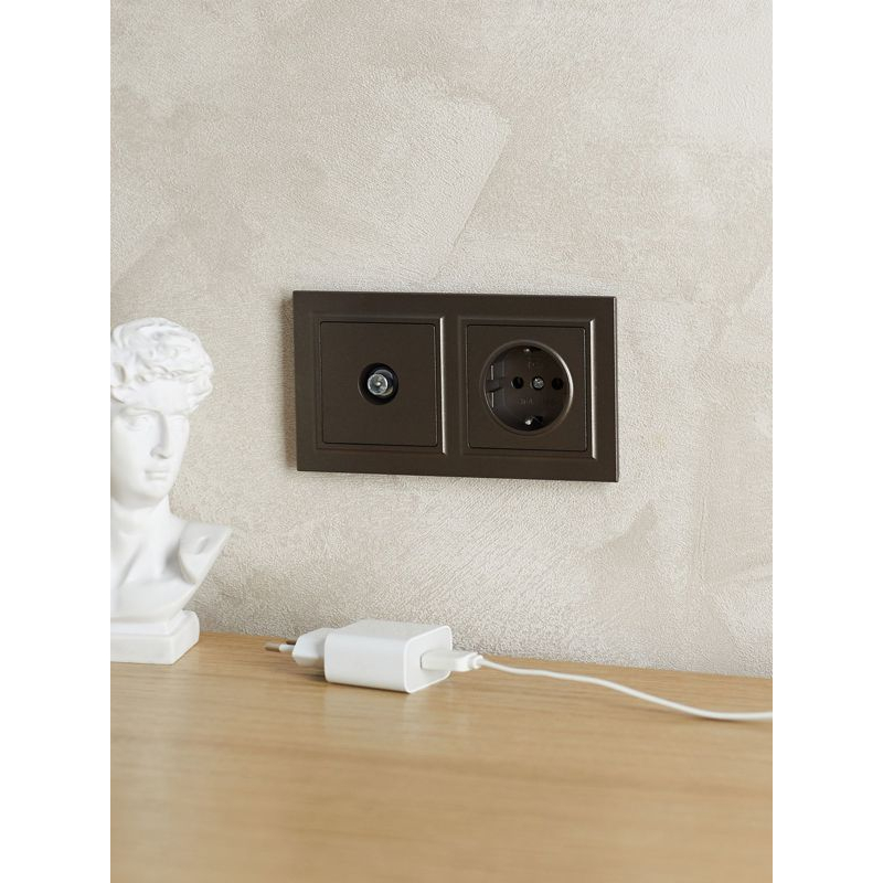 BRITE Рамка 2-местная IP44 РУ-2-БрТБ-44 темная бронза IEK