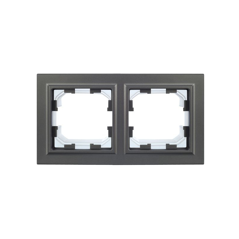 BRITE Рамка 2-местная IP44 РУ-2-БрС-44 сталь IEK