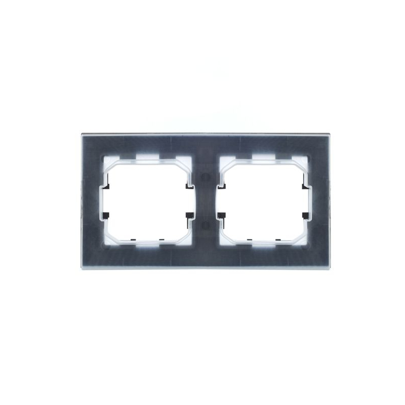 BRITE Рамка 2-местная IP44 РУ-2-БрС-44 сталь IEK