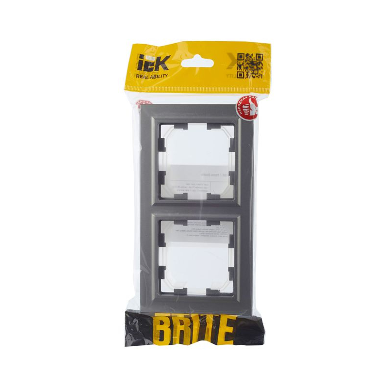 BRITE Рамка 2-местная IP44 РУ-2-БрС-44 сталь IEK